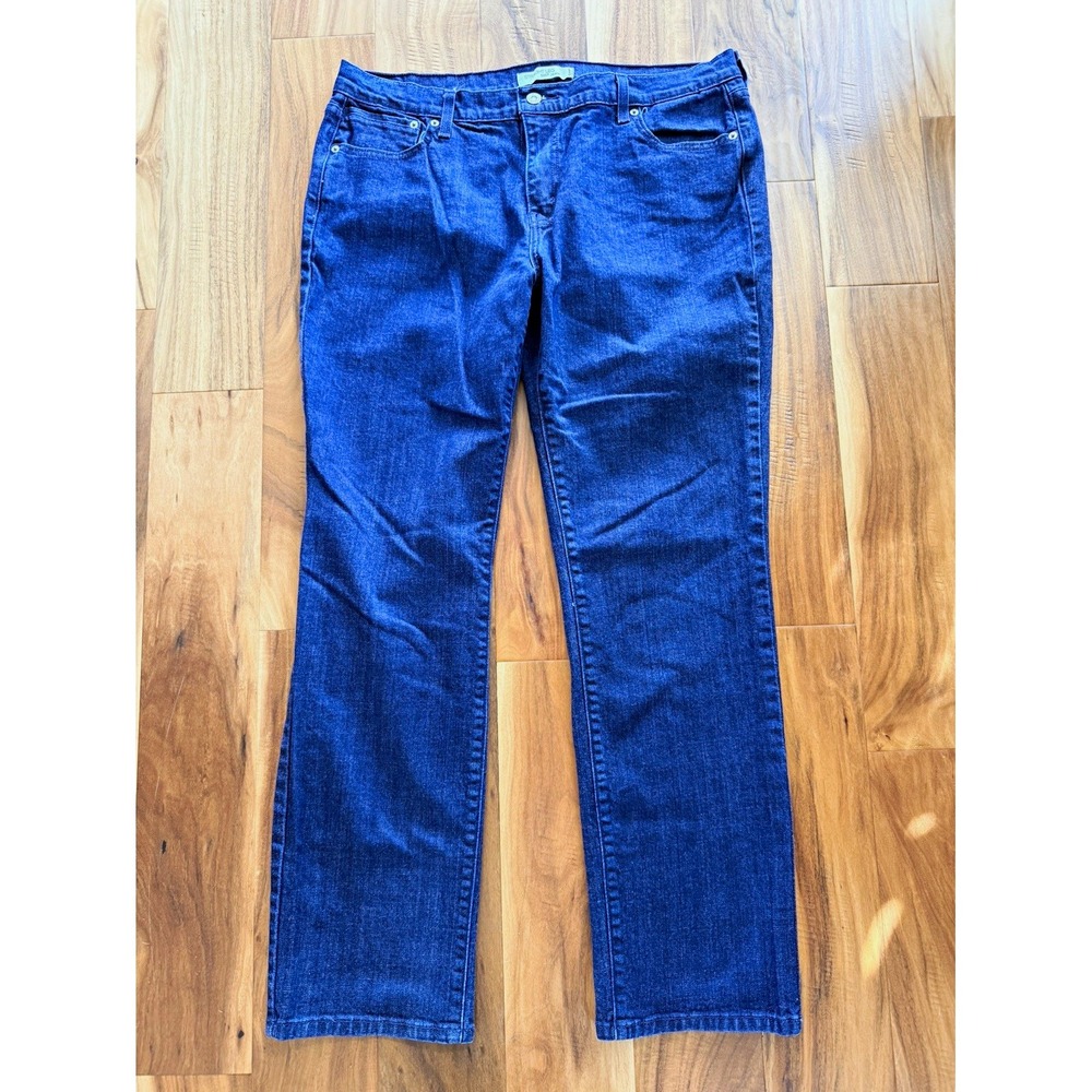 Women's Levi's Straight Leg Dark Wash Blue Denim Jeans Cotton Pockets 16